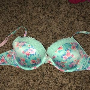 Floral green bra